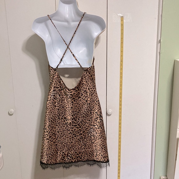 IN BLOOM by JONQUIL Cheetah Print Chemise Black Lace Trim Womens Large - Picture 6 of 11